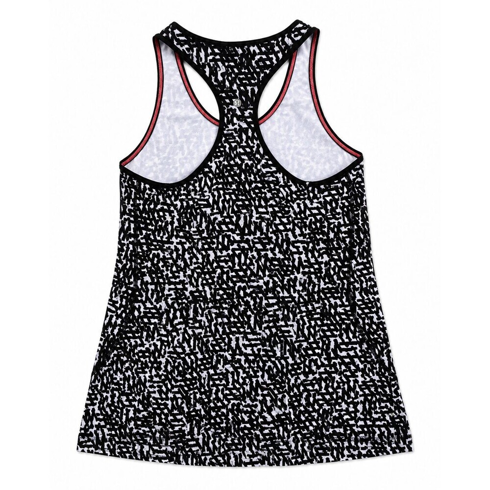 Lululemon Racerback Tank Top Black White Geometric Print Size 6?? 8??
